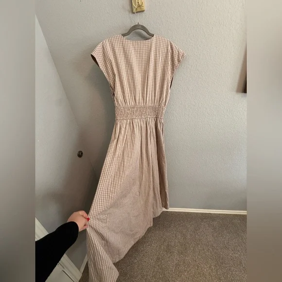 Abercrombie & Fitch Gingham Twist Front Midi Dress XLT - Picture 3 of 3